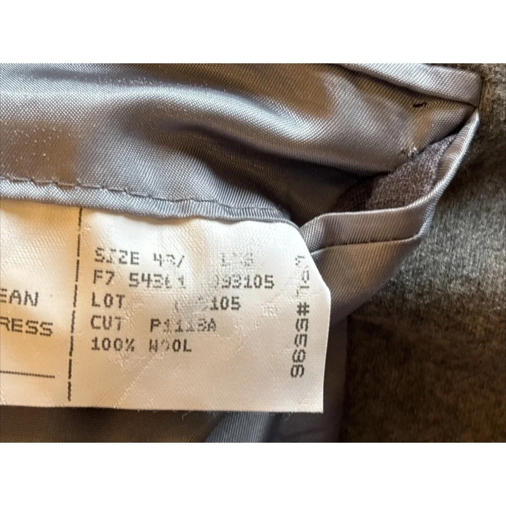 VTG Polo Ralph Lauren 2pc Wool Suit 43 Long Gray Ticket Pocket USA Cuffed 34x32